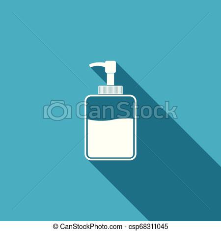 450x470 Hand Sanitizer Bottle Icon Isolated With Long Shadow Disinfection