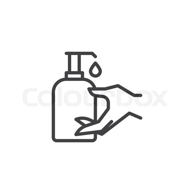 800x800 Hand Sanitizer Bottle Line Icon Stock Vector Colourbox