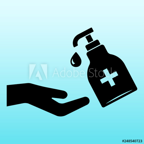 500x500 Disinfection Hand Sanitizer Bottle Icon, Washing Gel Black