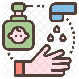 256x256 Hand Wash Icon Of Colored Outline Style