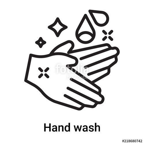 500x500 Hand Wash Icon Vector Isolated On White Background, Hand Wash Sign