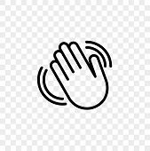 169x170 Hand Waving Vector Icon Of Hello Welcome Or Goodbye Gesture Line