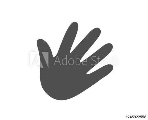 500x405 Hand Wave Icon Palm Sign Quality Design Element Classic Style