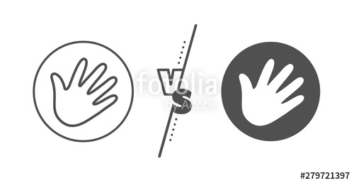 500x258 Palm Sign Versus Concept Hand Wave Line Icon Line Vs Classic