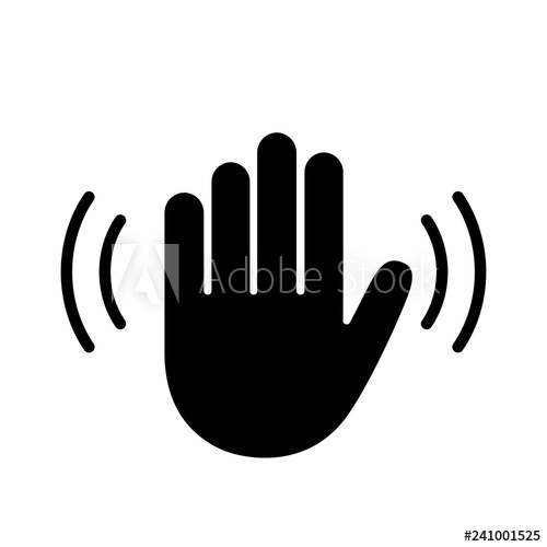 500x500 Wave Hand Vector Icon