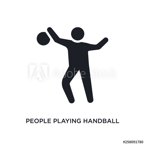 500x500 People Playing Handball Isolated Icon Simple Element Illustration
