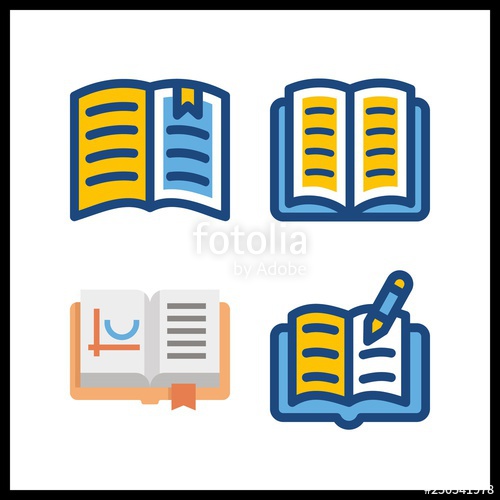 500x500 Handbook Icon Vector Illustration Handbook Set Open Book Icons