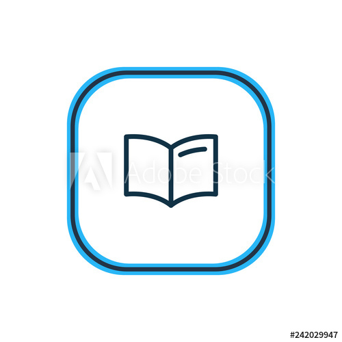 500x500 Vector Illustration Of Handbook Icon Line Beautiful Book Reading