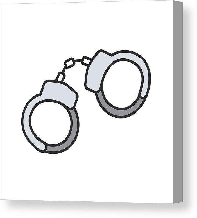 678x750 Handcuffs Icon Canvas Print Canvas Art