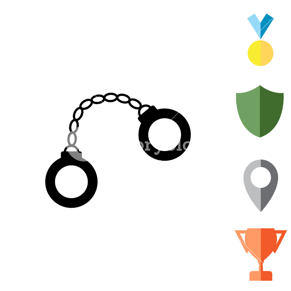 1000x1000 Handcuffs Icon Vector Illustraion Royalty Free Stock Image