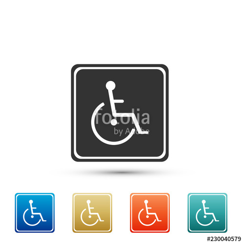 500x500 Disabled Handicap Icon Isolated On White Background Wheelchair
