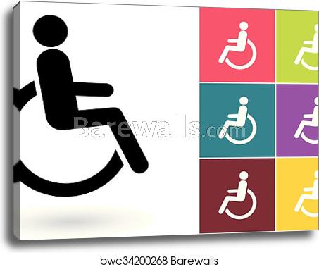 453x379 Disabled Vector Icon Or Disabled Handicap Symbol, Canvas Print