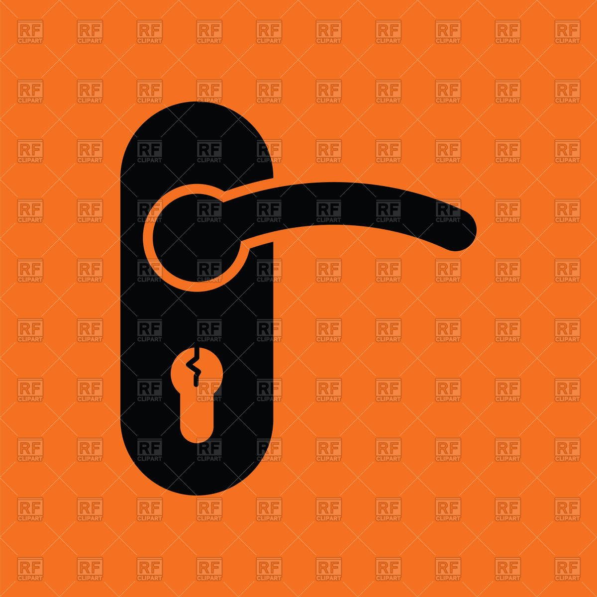 1200x1200 Door Handle Icon On Orange Background Vector Image Of Icons