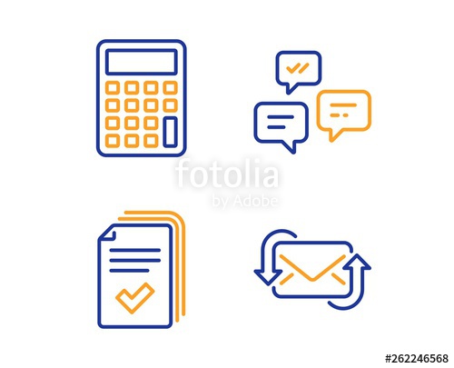500x405 Calculator, Handout And Chat Messages Icons Simple Set Refresh