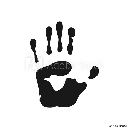 500x500 Human Hand Or Handprint Sign Simple Icon On Background