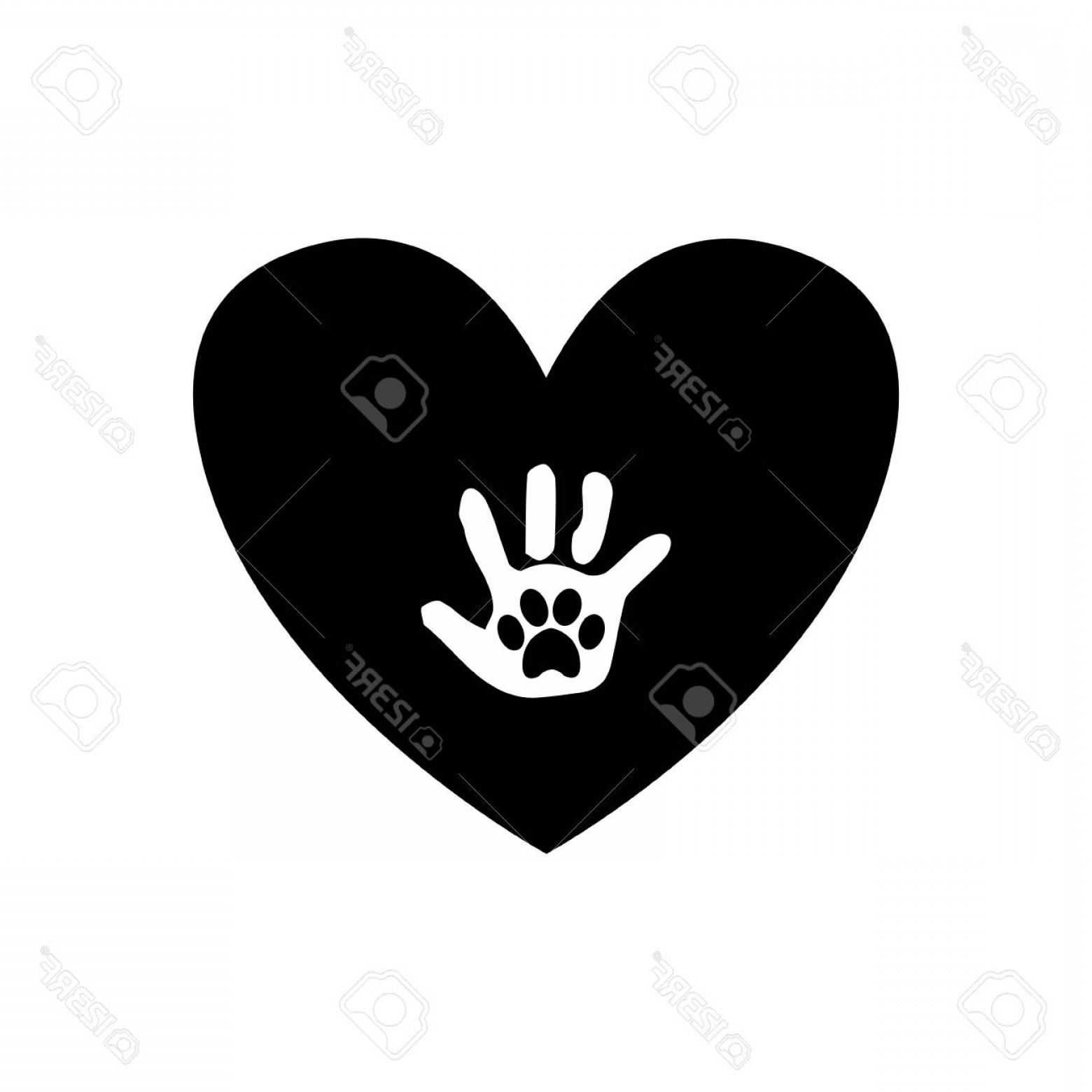 1560x1560 Photostock Vector Baby Handprint With Pet Paw Print On The Palm
