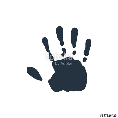 500x500 Isolated Abstract Handprint Icon, On White Background Stock Image