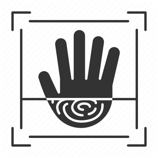 512x512 Biometric, Fingerprint, Hand, Handprint, Palm, Recognition, Scan Icon