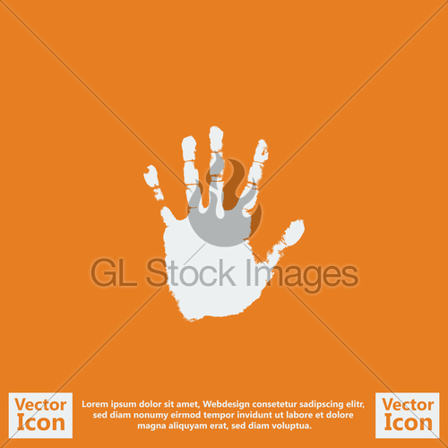 500x500 Flat Style Handprint Icon Gl Stock Images