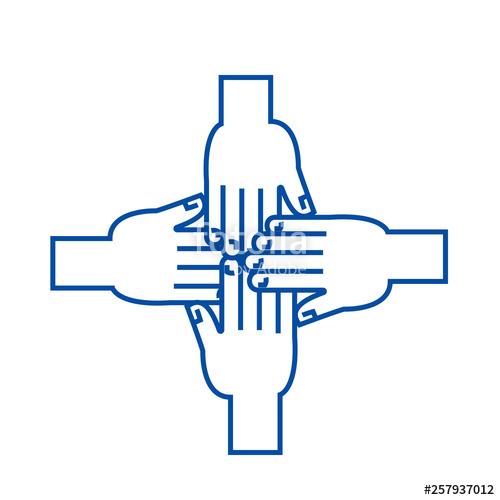 Hands Together Line Concept Icon Hands Together Flat Vector 500x500 Hands Together Line Concept Icon Hands Together Flat Vector