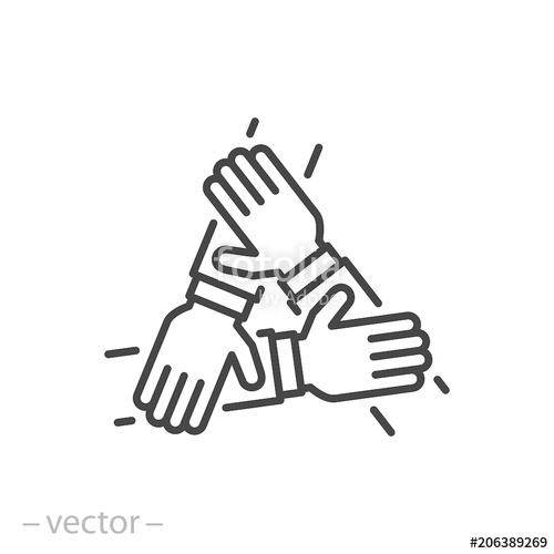 Three Hands Support Each Other, Concept Of Teamwork, Icon Vector 500x500 Three Hands Support Each Other, Concept Of Teamwork, Icon Vector