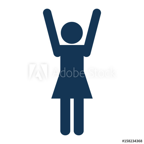 500x500 Pictogram Woman With Hands Up Icon Over White Background Vector