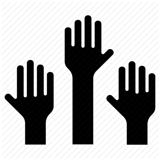 512x512 Class, Education, Group Class, Hands, Hands Up, Questions Icon