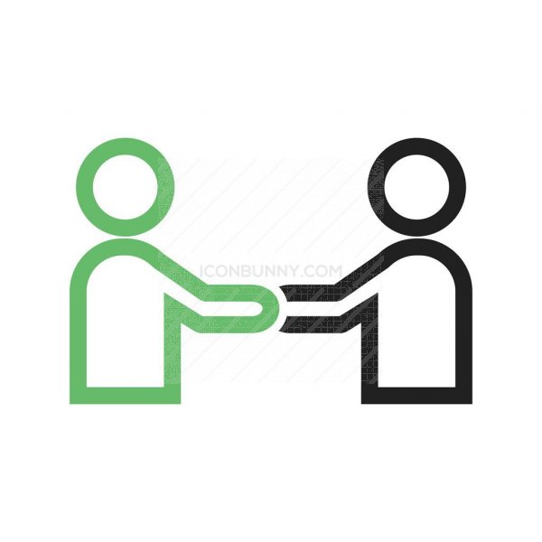 Handshake Line Green Black Icon 600x600 Handshake Line Green Black Icon