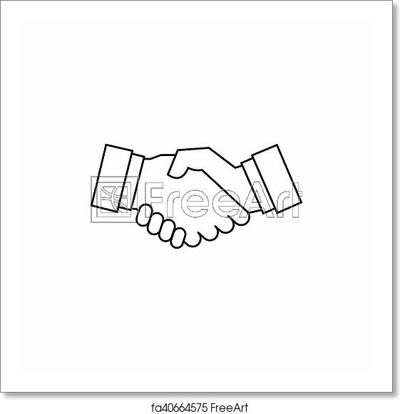 Free Art Print Of Handshake Icon In Outline Style Icon In Outline 561x581 Free Art Print Of Handshake Icon In Outline Style Icon In Outline