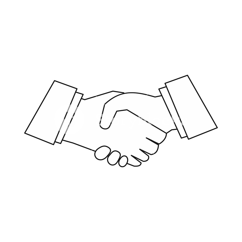 Handshake Icon In Outline Style Isolated On White Background 1000x1000 Handshake Icon In Outline Style Isolated On White Background