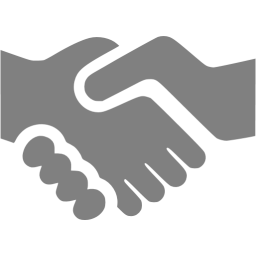 256x256 Gray Handshake Icon