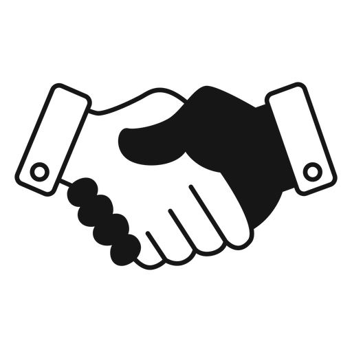 512x512 Handshake Black And White Icon