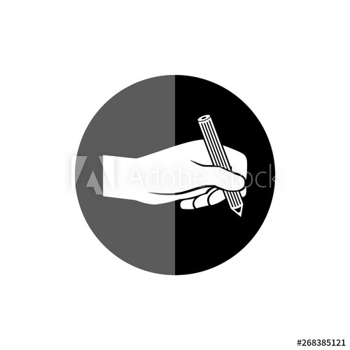 500x500 Hand With Pen Icon, Writer Sign, Handwriting Icon, Simple Element