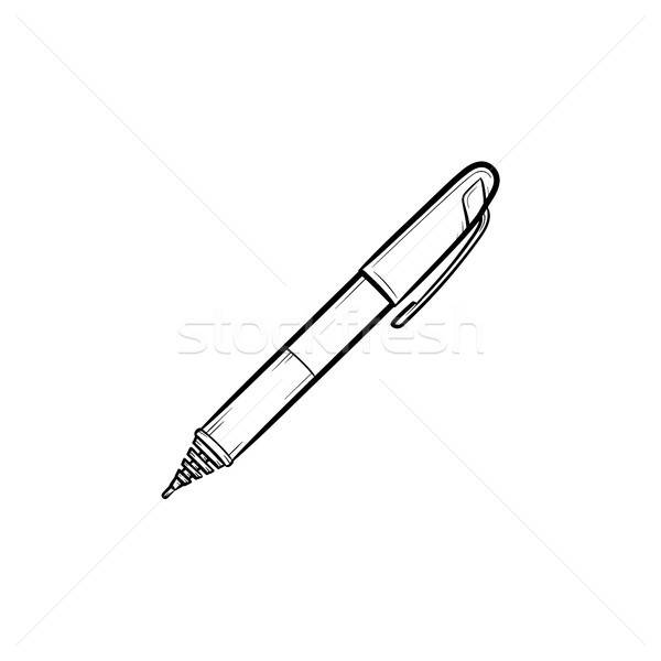 600x600 Handwriting Pen Hand Drawn Outline Doodle Icon Vector