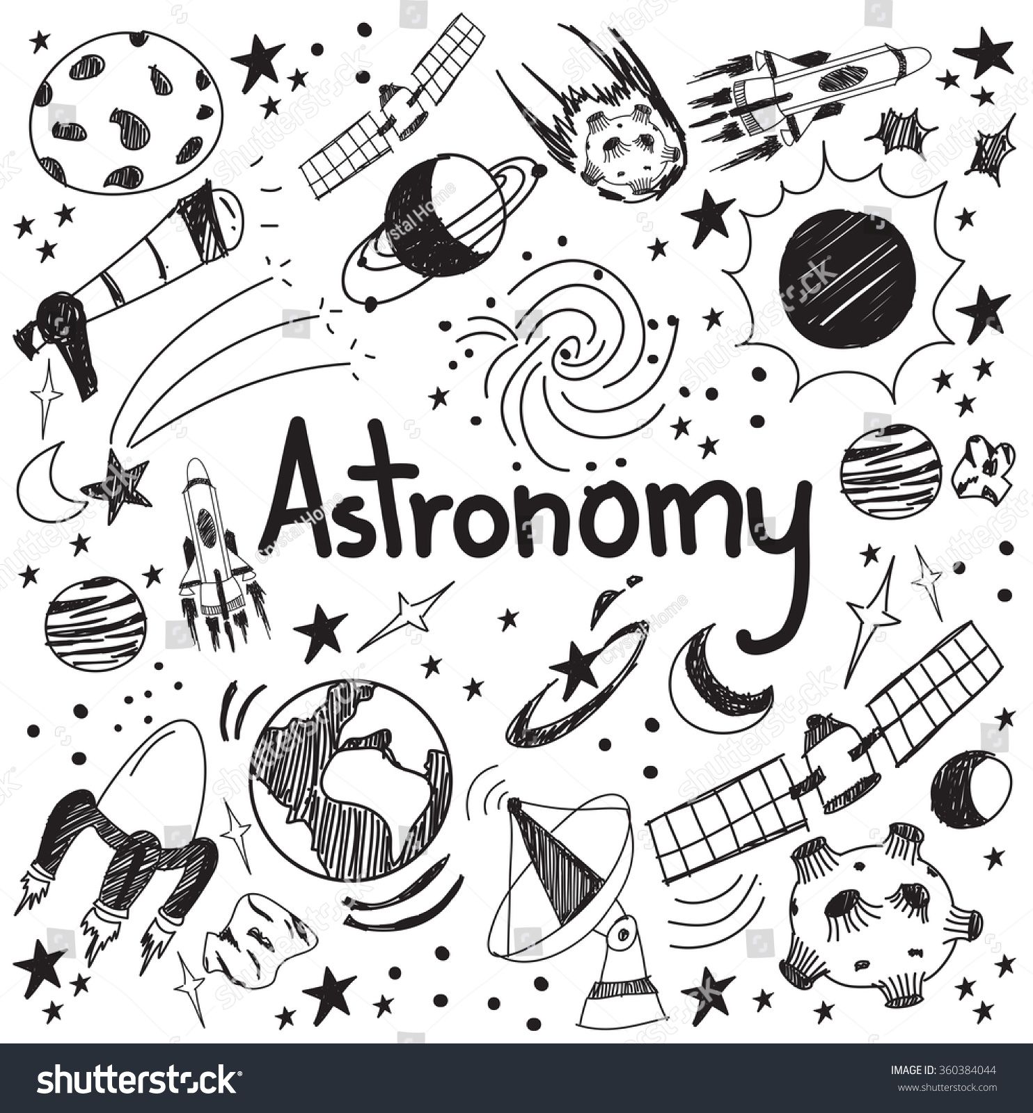 1484x1600 Astronomy Science Theory And Drawing Doodle Handwriting Icon