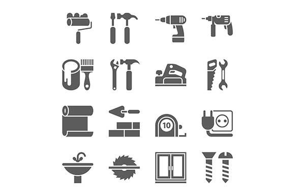 580x386 Home Repair And Tools Icons