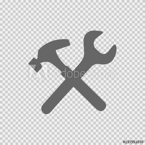 500x500 Wrench And Hammer Vector Icon On Transparent Background Handyman