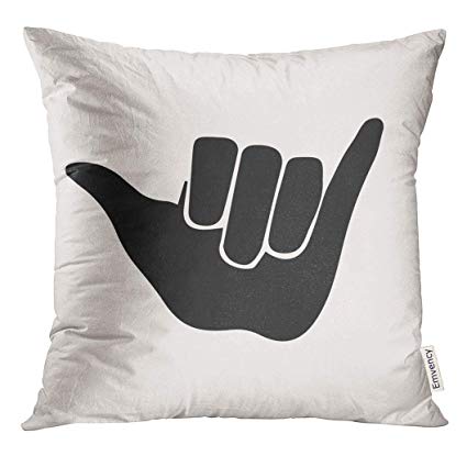 425x425 Upoos Throw Pillow Cover Shaka Hang Loose Icon Sign