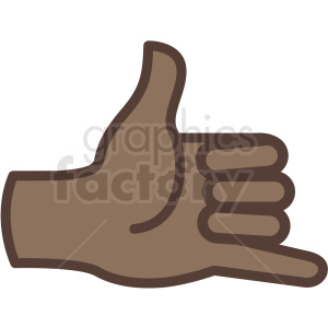 300x300 African American Hand Hang Loose Gesture Vector Icon Clipart