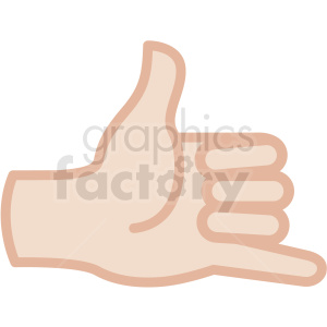 300x300 White Hand Hang Loose Gesture Vector Icon Clipart Royalty Free