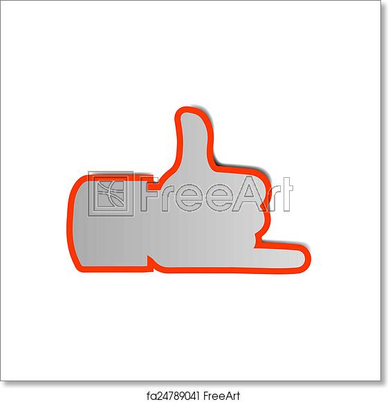 561x581 Free Art Print Of Hang Loose A Modern Web Icon Hang Loose Hand