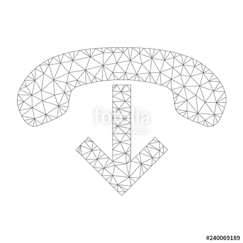 500x500 Mesh Vector Phone Hang Up Icon On A White Background Polygonal