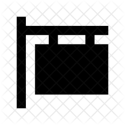 256x256 Hanging Sign Board Icon Of Glyph Style