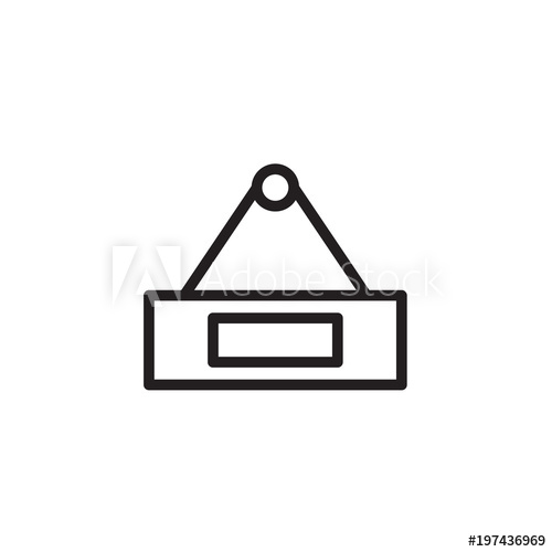 500x500 Hanging Sign Icon Vector Illustration