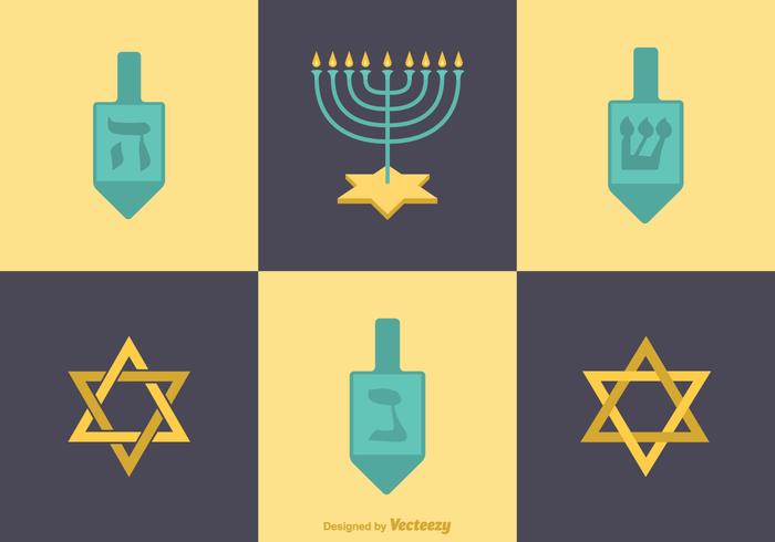 700x490 Free Vector Flat Hanukkah Icons