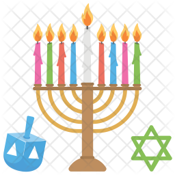 256x256 Hanukkah Icon Of Flat Style