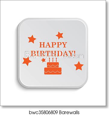 362x382 Happy Birthday Icon, Art Print Barewalls Posters Prints