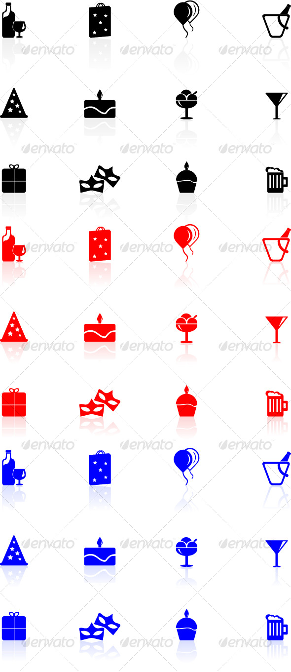 590x1361 Birthday Icons From Graphicriver