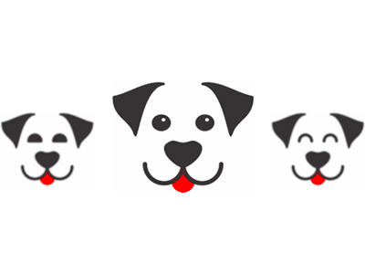 400x300 Dog Smiling Happy, Logo Design Symbol