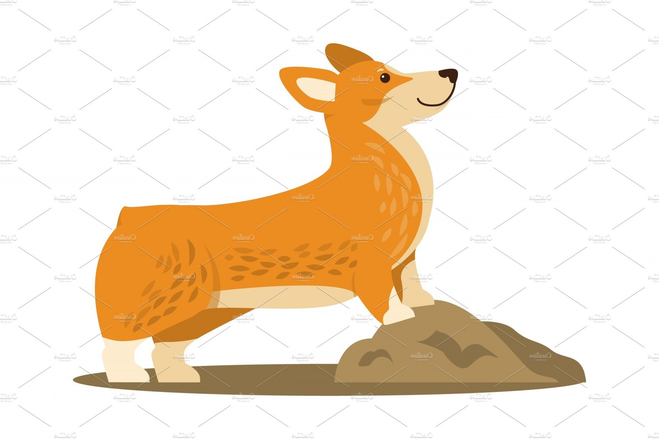 2184x1455 Happy Cute Corgi Dog Icon Vector Illustration Soidergi